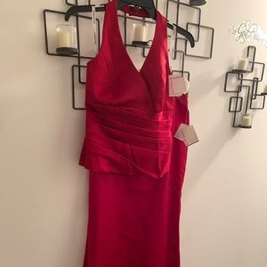 Women red formal two peice
